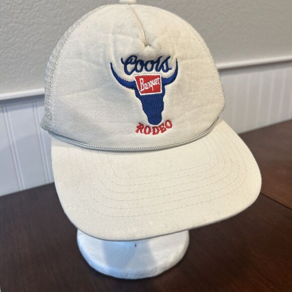 Coors RODEO Beer Banquet White Hat Cap Snapback Rope Promotional - Picture 2 of 13